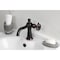 Kingston Brass One-Handle Single-Hole Bathroom Faucet with Knurled Handle and Push Pop-Up Drain, Naples Bronze KS354RKZNB - alternate 2