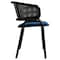 Leisuremod Ervilla Dining Chair in Black Steel Frame with Black Wicker Back in Navy Blue, 2PK ECBL-20BL-NBU2 - alternate 2