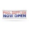Signmission Pool Supplies Now Open, 24 Inch x 72 Inch, Vinyl Banner B-72-30813 - alternate 1