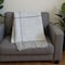 Homeroots 50" X 67" Light Gray And White Cotton Blend Woven Plaid Throw Blanket with Fringe 633070 - alternate 2