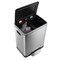 Happimess Elmo Rectangular 8-Gallon Double Bucket Trash Can with Soft-Close Lid, Platinum Silver HPM1004A - alternate 2
