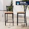 Flash Furniture HERCULES Black Ladder Back Metal Restaurant Counter Stool - Natural Wood Seat XU-DG697BLAD-24-NATW-GG - alternate 2