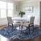 Homeroots 8' Denim Blue And Ivory Round Abstract Washable Indoor Outdoor Area Rug 612931 - alternate 3