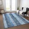 Homeroots 8' X 10' Blue And Gray Striped Washable Indoor Outdoor Area Rug 617839 - alternate 2