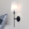 Vaxcel Camden 1 Light Matte Black Wall Sconce Fixture White Linen Fabric Shade, LED Compatible W0447 - alternate 1