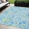 Homeroots 5' X 8' Sky Blue Green And Ivory Striped Washable Indoor Outdoor Area Rug 600925 - alternate 1
