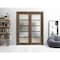 Sartodoors Sliding Closet Frosted Glass Bypass Doors Oak 72x84 (2* 36x84) Solid Core Modern Interior QUADRO4002DBD-AKA-7284 - alternate 1