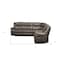 Homeroots Taupe Faux Leather Reclining L Shaped Six Piece Corner Sectional With Console 524223 - alternate 2