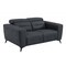 Homeroots 65in Gray And Black Italian Leather Power Reclining Loveseat 482203 - alternate 1
