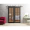 Sartodoors Slab Barn Door Panel Lite, Lucia 2366 Matte Black with Clear Glass and Aluminum Strips, Sturdy Fin LUCIA2366S-BLK-18 x 80 - alternate 2