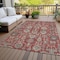 Homeroots 3' X 5' Red Beige And Charcoal Oriental Washable Indoor Outdoor Area Rug 582128 - alternate 3