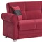 Homeroots 89" Burgundy Microfiber Convertible Futon Sleeper Sofa And Toss Pillows With Storage 607156 - alternate 5