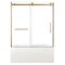 Kingston Brass 60" Acrylic Anti-Skid Alcove Left-Hand Drain Tub with Right Sliding Tub Door, White/Brushed Brass KVTAP6031L22T7 - alternate 1