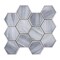 Apollo Tile 9x10 in. Matte Soft Silver Gray Glass Mosaic Hexagon Wall and Floor Tile 3.28 sq ft/case, 5PK APLSTR8805A - alternate 1