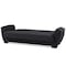 Homeroots 93" Dark Blue Chenille Convertible Futon Sleeper Sofa And Toss Pillows With Storage 607074 - alternate 2