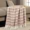 Homeroots Burnt Orange Woven Cotton Striped Throw Blanket 478684 - alternate 4
