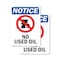 Signmission No Used Oil Sign With Symbol, 12 in W x Rectangle, Vinyl Decal OS-2PACK-NS-D-1218-V-15025 - alternate 1