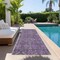 Homeroots 8' Purple And Green Floral Washable Indoor Outdoor Runner Rug 564357 - alternate 3
