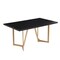 Homeroots 63" Black And Gold Solid Wood And Metal Trestle Base Dining Table 602331 - alternate 1