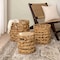 Happimess Lattice Bohemian Coastal Handwoven Water Hyacinth Rope Nesting Baskets w/Handles, Natural, Set of 3 BSK2032A-3SET - alternate 2