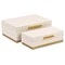 Homeroots Set of Two White And Gold Nesting Decorative Storage Boxes With Lids, 2PK 712920 - alternate 2