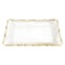 Homeroots 14in Clear and Gold Bubble Glass Scalloped Rim Rectangular Tray 390098 - alternate 1