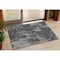 Homeroots 3' X 5' Black And Ivory Geometric Washable Indoor Outdoor Area Rug 594521 - alternate 1