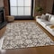 Homeroots 8' X 10' Brown Gray And Beige Floral Washable Indoor Outdoor Area Rug 595934 - alternate 3