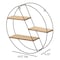 Vintiquewise Elegant 3-Tier Decorative Floating Circular Silhouette Wall Shelf - Circular Metal and Wood QI004691.3BK - alternate 4