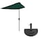 Pure Garden 9ft Half Umbrella with Base, Hunter Green 50-LG1036B - alternate 2