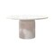 Homeroots 60" Gray and White Marble Pedestal Base Round Top Dining Table 555193 - alternate 1