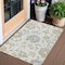 Homeroots 3' X 5' Ivory Gray And Gold Floral Washable Indoor Outdoor Area Rug 589476 - alternate 1