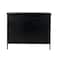 Homeroots 41in Black Iron Sideboard with Two Glass Doors 391981 - alternate 2