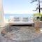Homeroots 8' Khaki Gray And Copper Round Abstract Washable Indoor Outdoor Area Rug 606112 - alternate 2