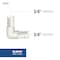Everflow 3/4'' PEX Barb 90 Degree Elbow Pipe Fitting; Plastic Poly Alloy PK PPLN0034-25 - alternate 2