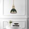 Jonathan Y Homer 10" 1-Light Modern Industrial Metal LED Dome Pendant, Kombu Green/Brass Gold JYL9535H - alternate 4