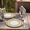 Smarty Had A Party 7.5" White with Black and Gold Royal Rim Plastic Appetizer/Salad Plates (120 Plates), 120PK 977BG-CASE - alternate 1
