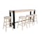Whitewood Industries Rectangular Fixed Top Tables, 72 in W, 36 in L, 16 in H, Parawood, Unfinished/Black K-1672-36-S824SW-4 - alternate 1