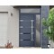 Vdomdoors Steel Door Deux 1105 Gray Graphite Sidelight and Transom Window Stainless Inserts Single Modern Pai DEUX1105EXD-GRE-W36+12xH80+16-LH-O - alternate 2