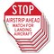Signmission Stop Airstrip Ahead Watch for Landi, 4 inch X 4 inch, Vinyl Decal, 5PK OC-D-5PACK-4-215 - alternate 1