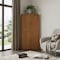 Homeroots Set Of Two Walnut Wood Corner Accent Cabinet With Two Doors 719690 - alternate 4