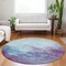 Homeroots 8' Sky Blue And Purple Round Abstract Washable Indoor Outdoor Area Rug 604841 - alternate 3