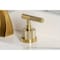 Kingston Brass Widespread Bathroom Faucet with Knurled Handle and Brass Pop-Up, Brushed Brass KS4987KNL - alternate 2