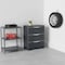 Homeroots 23in Charcoal Plastic Accent Cabinet With Three Drawers 668938 - alternate 2