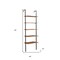 Homeroots 72" Brown Metal and Solid Wood Five Tier Ladder Bookcase 522816 - alternate 3