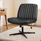 Yssoa Criss Cross Legged Chair with Back No Wheels Office Desk Chair 3A88FNCHAIROFFICELEABLK01 - alternate 1