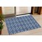 Homeroots 3' X 5' Navy Blue And Ivory Geometric Washable Indoor Outdoor Area Rug 599640 - alternate 1