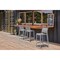 Homeroots Set of Four 26" Gray Heavy Duty Plastic Low Back Outdoor Counter Height Bar Chairs 565368 - alternate 2