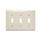 Pass & Seymour TradeMaster TP Wallplate, 4.6875 in L, 6.563 in W, 3 -Gang, Plastic, Light Almond TP3LACC12 - alternate 2