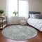 Homeroots 8' Ivory Taupe And Beige Round Abstract Washable Indoor Outdoor Area Rug 577159 - alternate 2